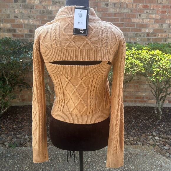 Say What Two Piece Cable-Knit Shrug & Tank Set Sz L - Picture 3 of 7